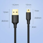 Ugreen USB 2.0 Cable USB-A male – mini USB-B male Μαύρο 0.5m (10354)