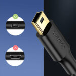 Ugreen USB 2.0 Cable USB-A male – mini USB-B male Μαύρο 0.5m (10354)