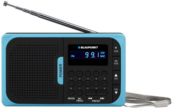 BLAUPUNKT PR5BL επαναφορτιζόμενο Radio με microSD/USB/LCD οθόνη/50 μνήμες Blue Black