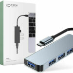 Tech-Protect V1-HUB USB 3.0 Hub 4 Θυρών με σύνδεση USB-C & Θύρα Φόρτισης Γκρι