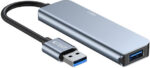 Tech-Protect V0 USB 2.0 Hub 5 Θυρών με σύνδεση USB-A & Θύρα Φόρτισης Γκρι
