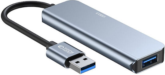 Tech-Protect V0 USB 2.0 Hub 5 Θυρών με σύνδεση USB-A & Θύρα Φόρτισης Γκρι