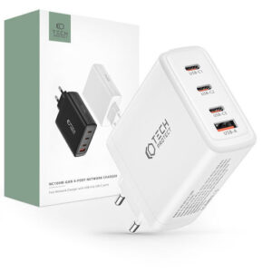 Tech-Protect Φορτιστής Χωρίς Καλώδιο με Θύρα USB-A και 3 Θύρες USB-C 100W Power Delivery / Quick Charge 3.0 Λευκός (NC100W-GAN)