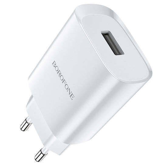 Borofone Φορτιστής Χωρίς Καλώδιο με Θύρα USB-A Λευκός (BN1)