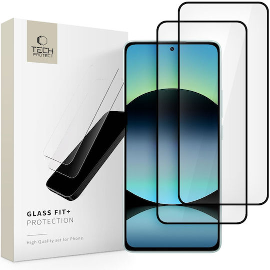 Tech-Protect Full Glue Tempered Glass 2τμχ Μαύρο (Xiaomi Redmi Note 14 4G / 5G)