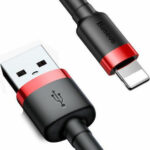 Baseus Cafule Braided USB to Lightning Cable Black/Red 2m (CALKLF-C19)