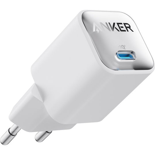 Anker Φορτιστής Χωρίς Καλώδιο με Θύρα USB-C 30W Λευκός (Nano III)