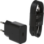 Samsung Φορτιστής με Θύρα USB-C – USB-C και Καλώδιο USB-C 25W Power Delivery Μαύρος (EP-T2510XBEGEU)