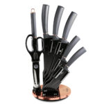 Σετ μαχαίρια 8 τμχ από Ανοξείδωτο Ατσάλι με Περιστρεφόμενη Βάση Στήριξης 360°, Berlinger Haus BH-2566