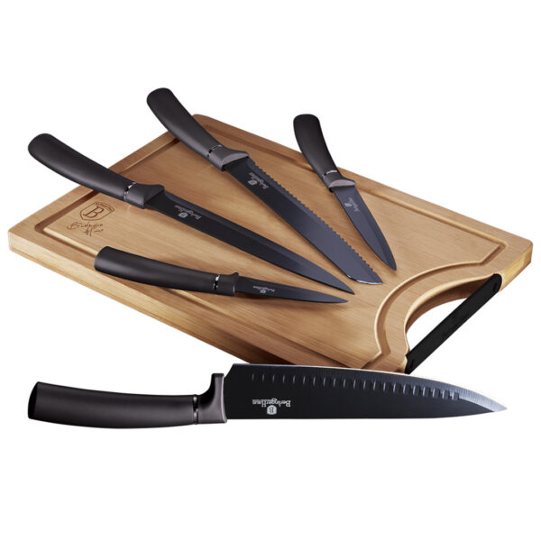 Berlinger Haus Σετ Μαχαίρια 6 τμχ με Βάση Κοπής Carbon Pro Collection BH-2567A