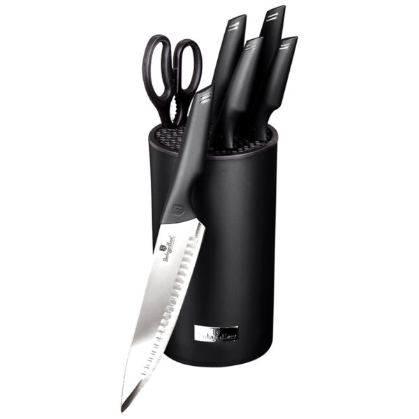 Berlinger Haus Σετ μαχαίρια 7 τμχ. με βάση στήριξης Black Silver Collection BH-2796