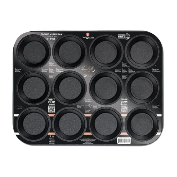 Berlinger Haus Αντικολλητική φόρμα για muffin 12 θέσεων σε γκρι χρώμα BH-6956T