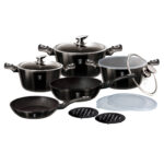 Berlinger Haus Σετ Αντικολλητικά Μαγειρικά Σκεύη 13τμχ. Metallic Line, Shiny Black Edition BH-7032