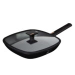 Berlinger Haus Αντικολλητική γκριλιέρα - σχαροτήγανο με γυάλινο καπάκι 28cm, Monaco Collection  BH-7093