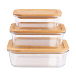 Γυάλινα Δοχεία Αποθήκευσης και Μεταφοράς Τροφίμων με καπάκια - δίσκους κοπής bamboo 2 σε 1 Berlinger Haus BH-7811