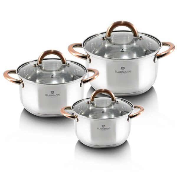 Blaumann Σετ 3 κατσαρόλες με γυάλινα καπάκια Gourmet Line BL-3247
