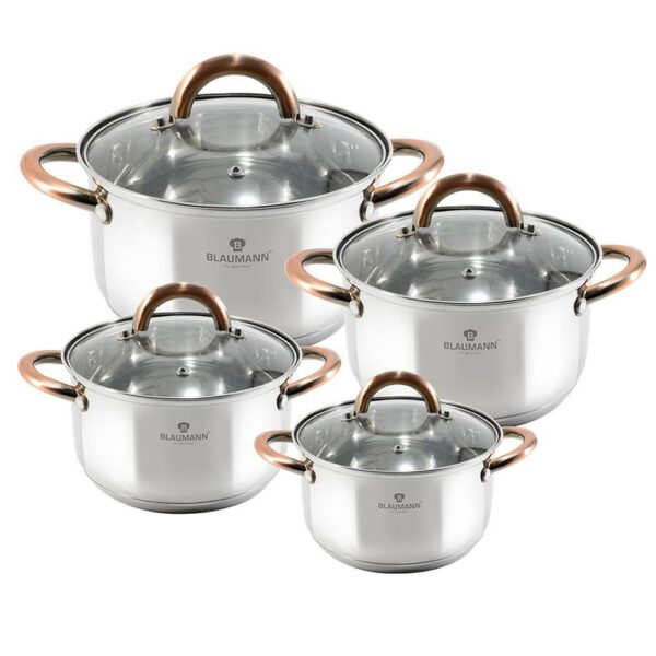 Blaumann Σετ 4 κατσαρόλες με γυάλινα καπάκια Gourmet Line BL-3248