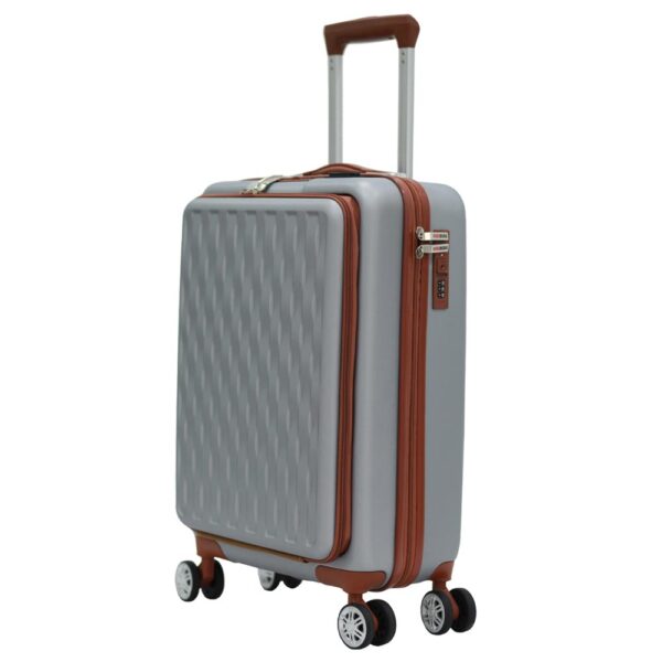 Herzberg Βαλίτσα Καμπίνας – Χειραποσκευή Trolley Γκρι HG-8064SLV