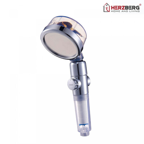 Herzberg Τηλέφωνο Ντους με Έλικα Ενίσχυσης Πίεσης HG-8086GLD