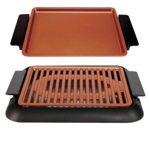 HomeVero Smokeless Grill Deluxe Σετ άκαπνη ψησταριά με έξτρα λεία πλάκα ψησίματος 1000W HV-24147