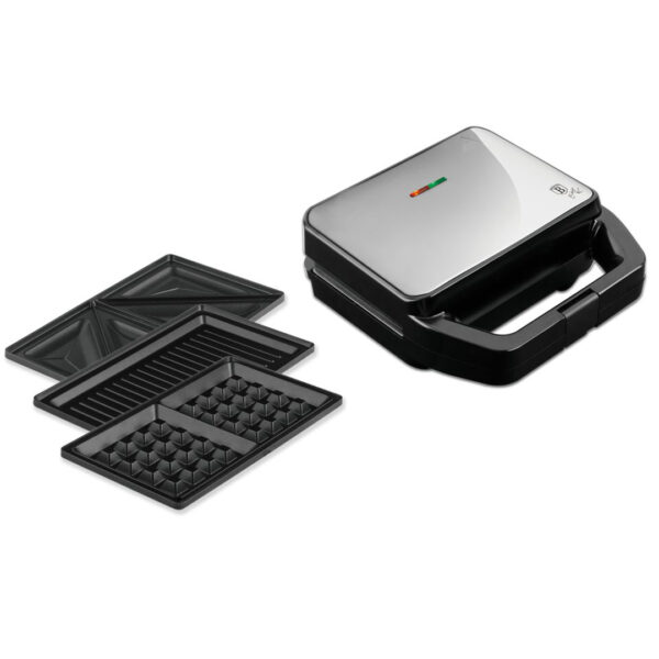 Berlinger Haus Τοστιέρα-Γκριλιέρα-Βαφλιέρα XL 3 σε 1 800W Black Vantage Collection LP-KL-152P