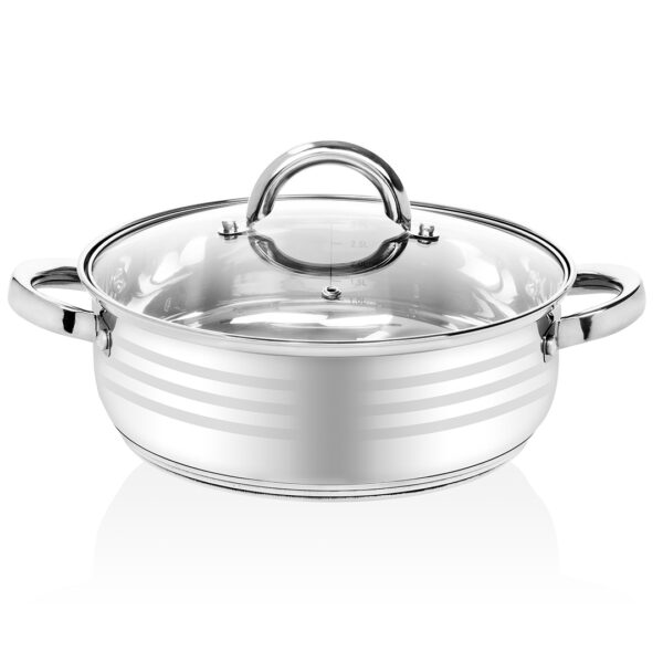 Zilan Ρηχή κατσαρόλα από ανοξείδωτο ατσάλι 24cm ZLN4106
