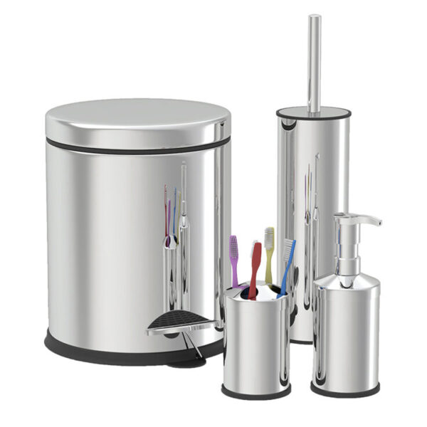 Zilan Σετ αξεσουάρ μπάνιου 4 τμχ inox ZLN4605