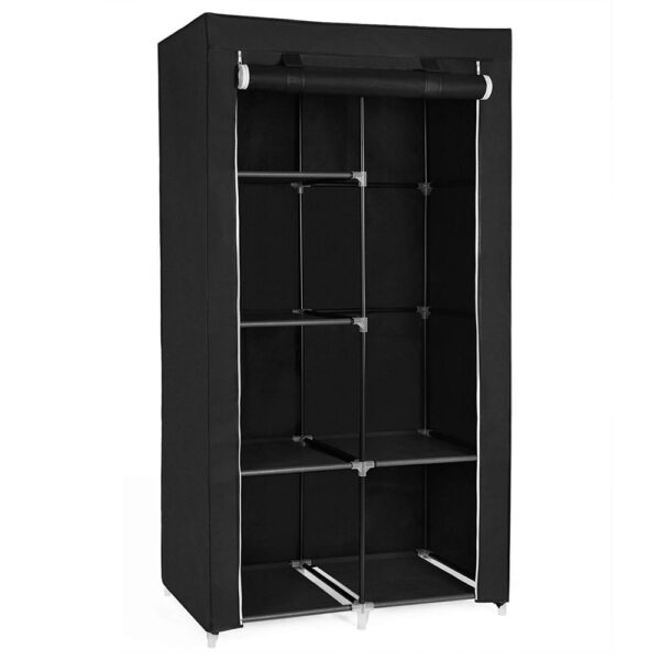 Φορητή υφασμάτινη ντουλάπα Herzberg HG-8010-BLK Μαύρη