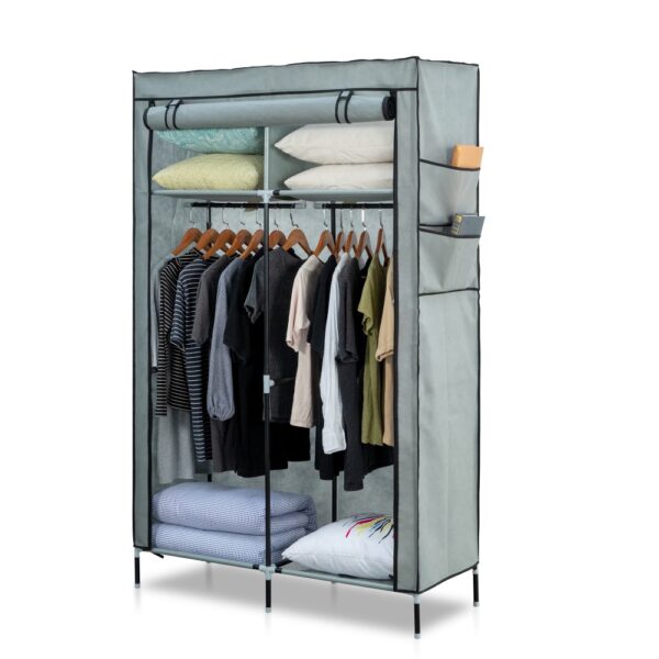 Herzberg Φορητή Υφασμάτινη Ντουλάπα Γκρι HG-8012-GRY