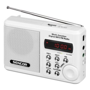 Sencor SRD-215 Φορητό Ραδιόφωνο Επαναφορτιζόμενο με USB Λευκό