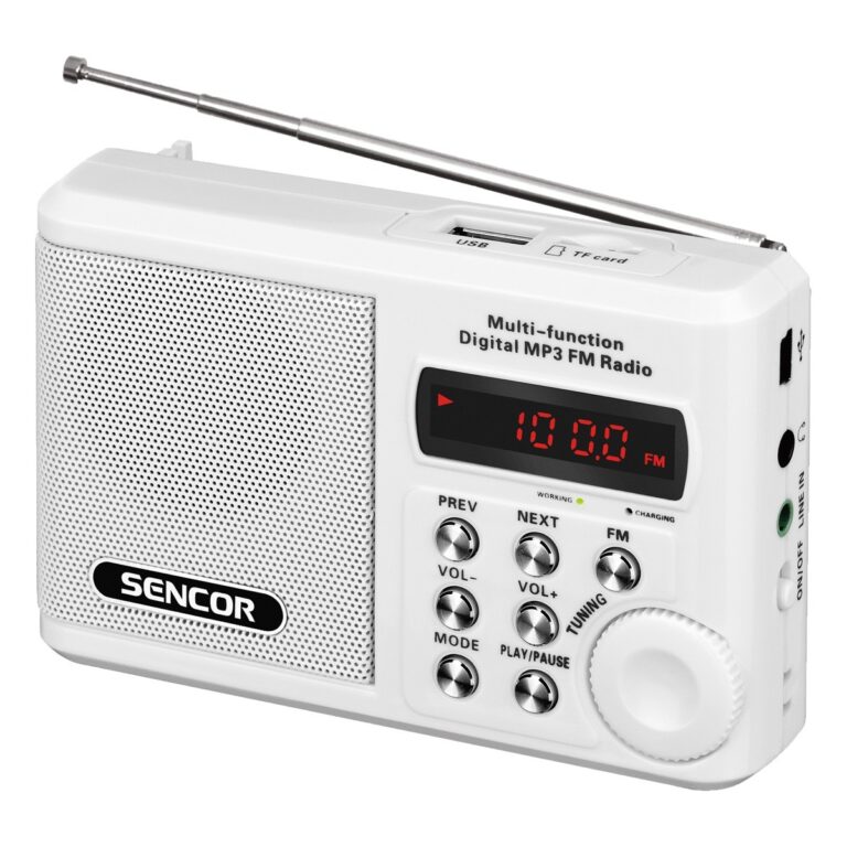 Sencor SRD-215 Φορητό Ραδιόφωνο Επαναφορτιζόμενο με USB Λευκό