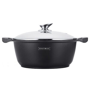 RL-BS32M Κατσαρόλα 32cm με Αντικολλητική Επίστρωση Μαρμάρου & Γυάλινο Καπάκι Royalty Line