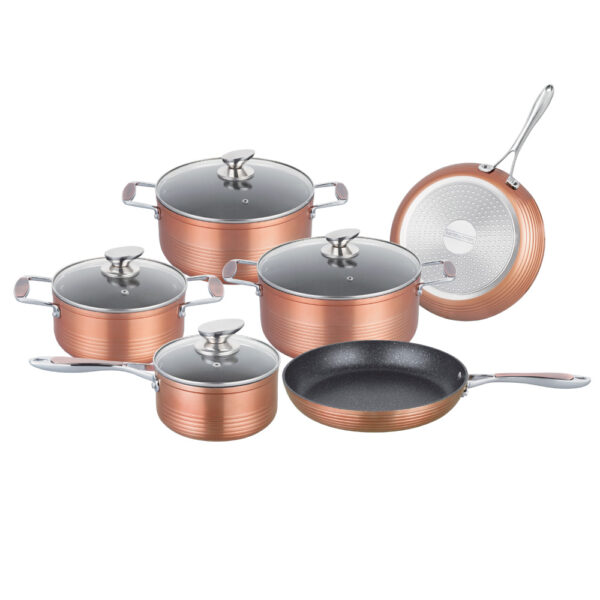 Royalty Line Σετ Μαγειρικά Σκεύη 10τμχ. Αντικολλητικά Copper RL-FM10C-COP