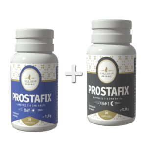 Prostafix Day & Night Σύστημα υποστήριξης της υγείας του προστάτη με 2 συμπληρώματα διατροφής 30 + 30 κάψουλες