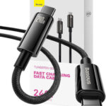 Baseus Tungsten Gold USB 2.0 Cable USB-C male - USB-C 240W Μαύρο 3m (CAWJ040201)