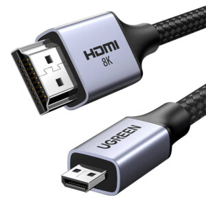 Ugreen HDMI 2.1 Braided Cable HDMI male - micro HDMI male 2m Γκρι