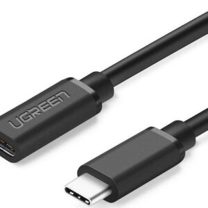 Ugreen USB 3.1 Cable USB-C male - USB-C female 60W Μαύρο 0.5m (40574)