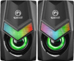 Marvo SG118 Ηχεία Υπολογιστή 2.0 με RGB Φωτισμό και Ισχύ 3W σε Μαύρο Χρώμα