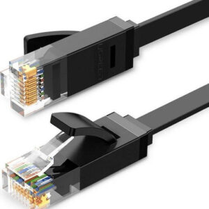 Ugreen Flat U/UTP Cat.6 Καλώδιο Δικτύου Ethernet 10m Μαύρο