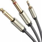Ugreen Cable 2x 6.3mm male - 3.5mm male 2m Γκρι (10615)
