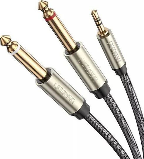 Ugreen Cable 2x 6.3mm male - 3.5mm male 2m Γκρι (10615)