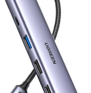 Ugreen USB 3.0 Hub 5 Θυρών με σύνδεση USB-C Ασημί