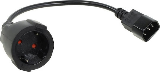 Power Cable Vcom Ce002-cu1 From Schuko Female To Iec60320 C14 Male 0.2m Black