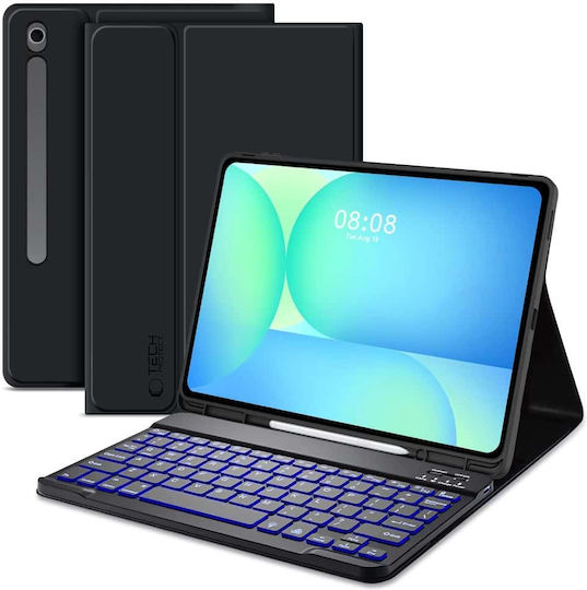 Tech-Protect Flip Cover με Πληκτρολόγιο Μαύρη (Galaxy Tab S10 FE+ Plus X620/X626B) F5906302368259