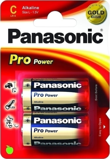 Panasonic Pro Power Αλκαλικές Μπαταρίες C 1.5V 2τμχ
