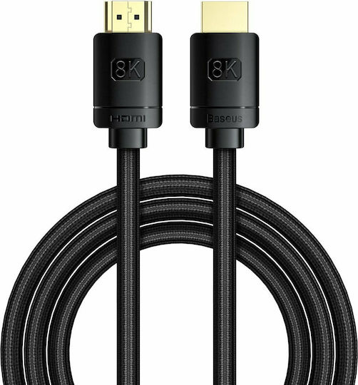 Baseus HDMI 2.1 Braided Cable HDMI male - HDMI male 2m Μαύρο