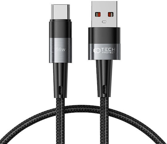 Tech-Protect Ultraboost USB 2.0 Cable USB-C male - USB-A 66W Γκρι 0.25m