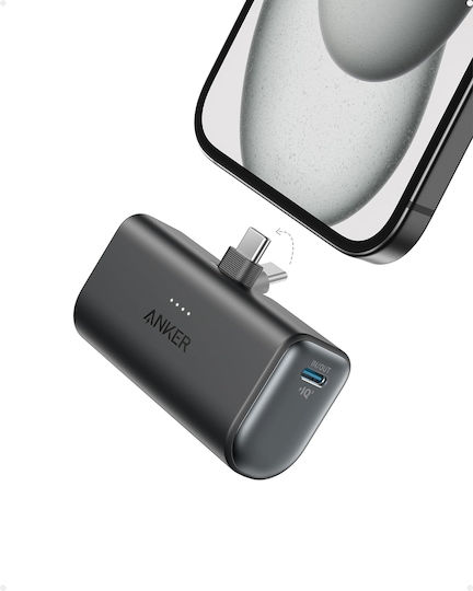 Anker Nano Power Bank 5000mAh 22.5W με Θύρα USB-C Μαύρο