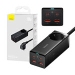 Baseus Βάση Φόρτισης GaN με 2 Θύρες USB-A και 2 Θύρες USB-C 100W Quick Charge 4.0 σε Μαύρο χρώμα (GaN3 Pro)