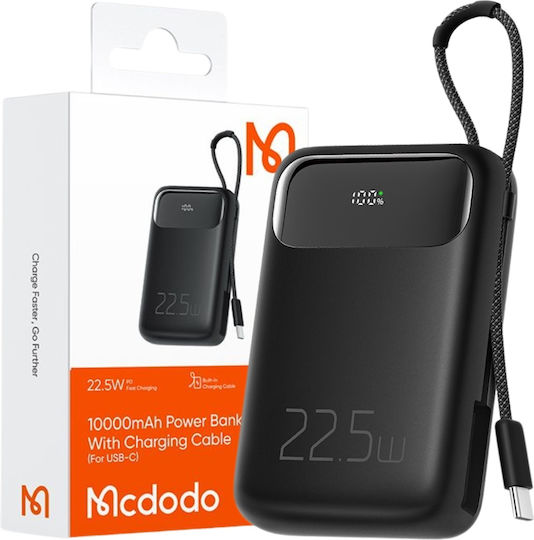 Mcdodo MC-3243 Power Bank 10000mAh 22.5W με Θύρα USB-A και Θύρα USB-C Μαύρο
